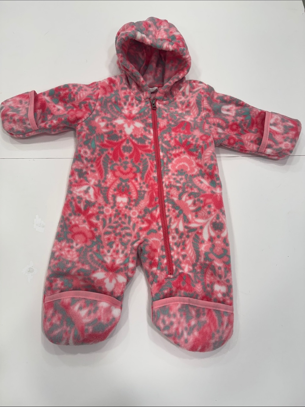 Columbia Snowtop II Baby Fleece Hooded Bunting | 0–3 Months |Pink Gray & White
